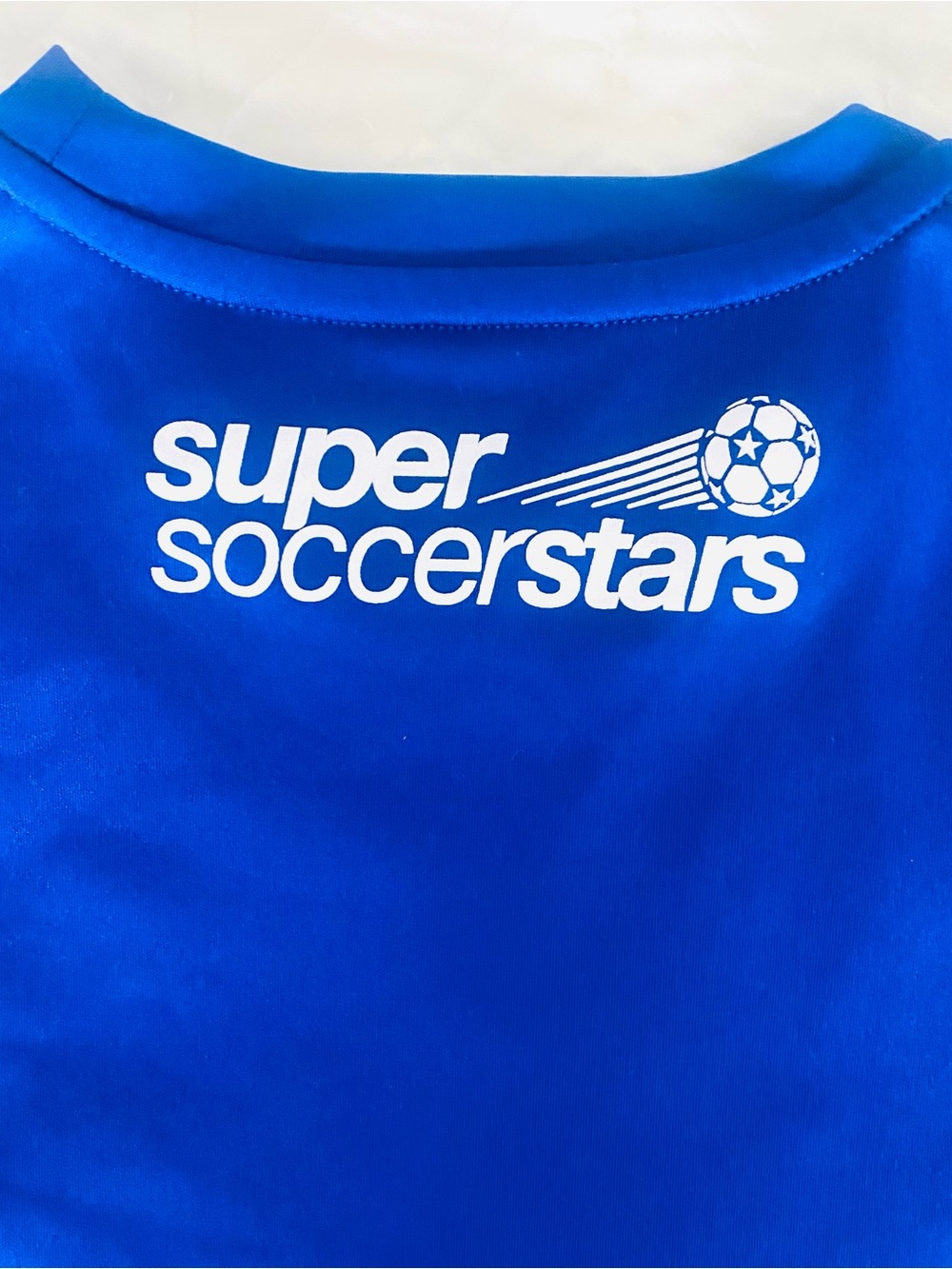 ⚽️Boys “Super Soccer Stars” Blue Dri-fit Sports Shirt SZ 8 (small Y) - Picture 9 of 12